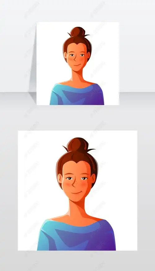 可爱的女孩微笑着年轻女子性格的例证可爱的矢量图