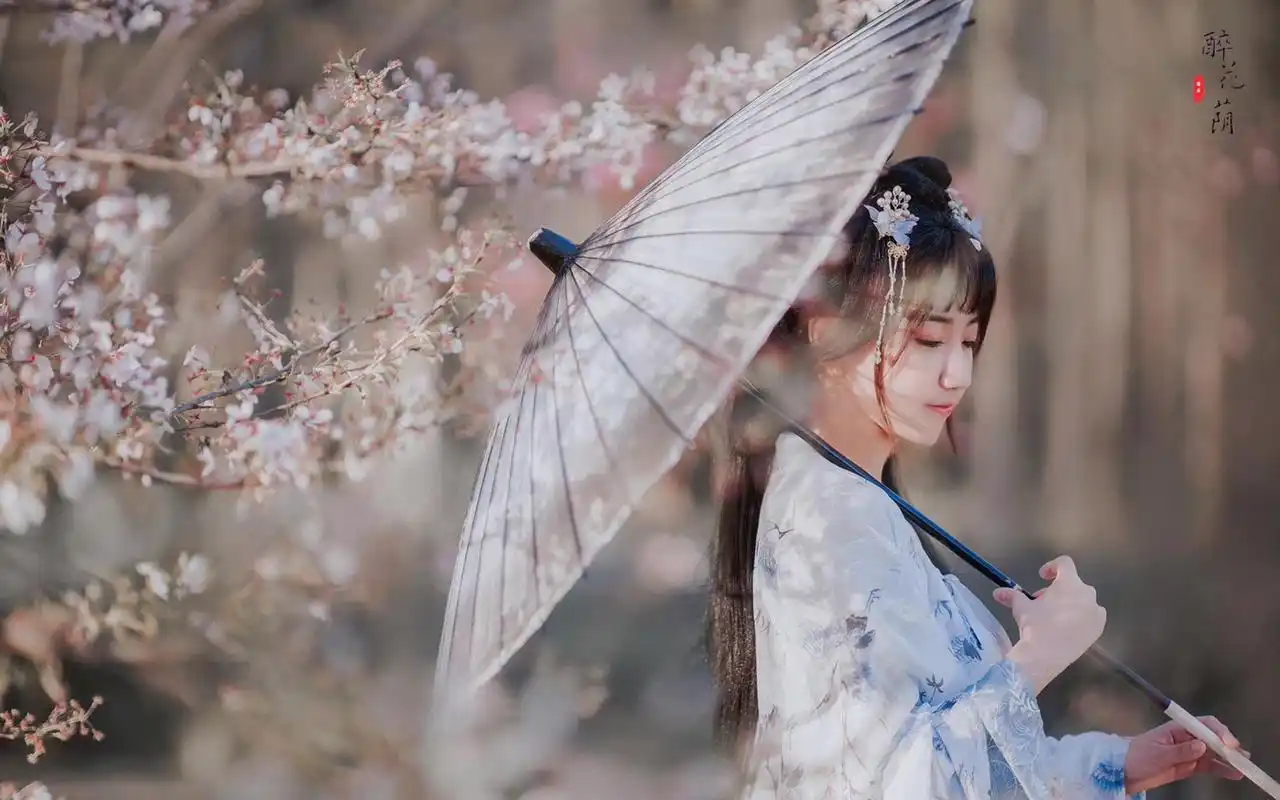 清纯可爱古风美女高清桌面壁纸