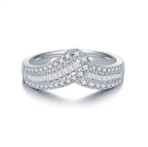 新年礼物tsl谢瑞麟璀璨星河系列18k金钻石戒指女时尚方形排钻钻戒t方