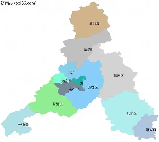 济南市边界地图