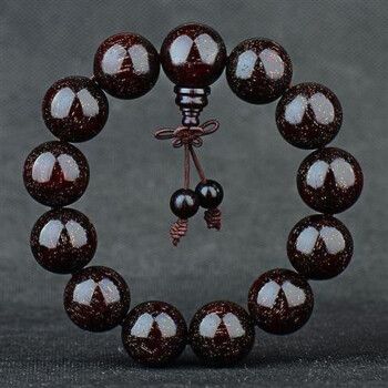 正宗大叶紫檀手串佛珠男女手串手链单颗金星老料油性檀木饰品文玩