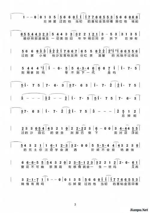 歌曲喜帖街的简谱歌谱下载