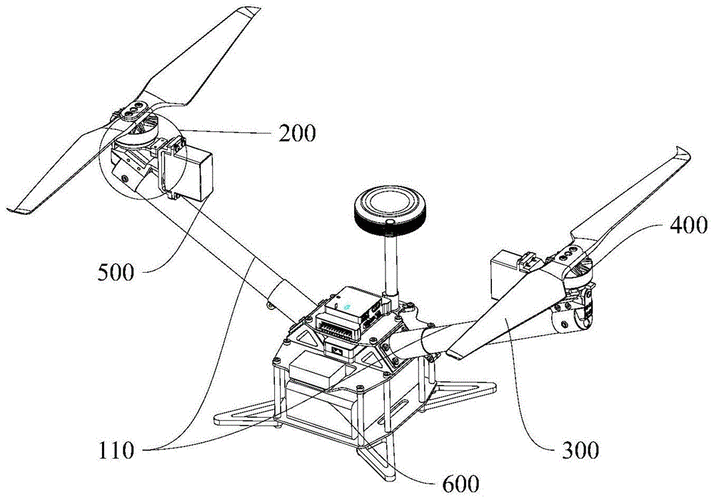 桨面向前倾转,在飞行中的无人机可以将升力快速转化成向前的牵引力,双