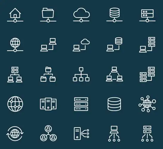 25枚网络技术主题矢量线性图标 25 vector network icons