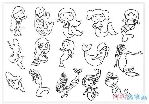 美人鱼房子简笔画大图