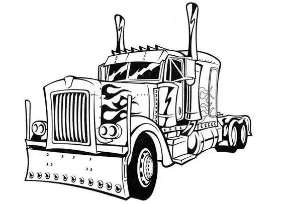 变形金刚擎天柱大卡车简笔画图片