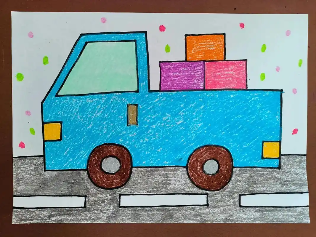 货车01010101#简笔画 #车#汽车简笔画 #画车 - 抖音