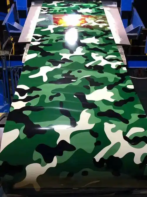 三色迷彩印花彩钢板,彩涂卷