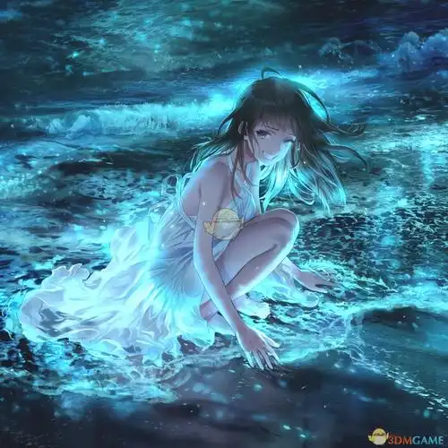 wallpaperengine荧光海滩上的女孩动态壁纸