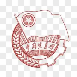 手绘线条中国共青团团徽元素