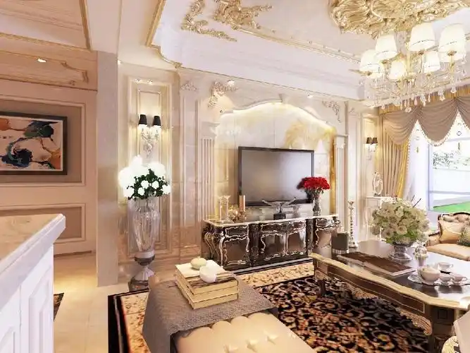 客厅电视背景墙欧式效果图