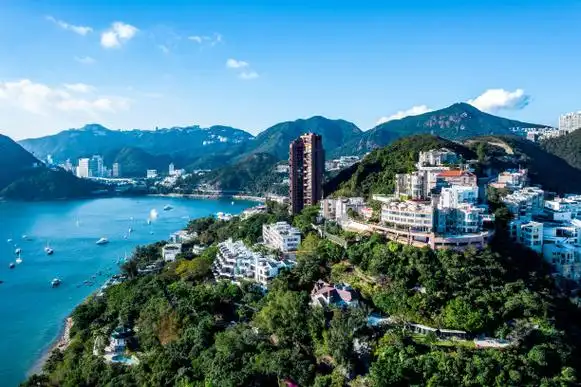 香港浅水湾的无人机照片图片下载