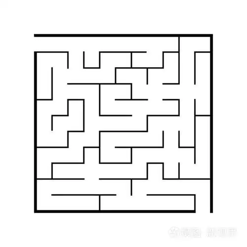 抽象的方形迷宫.孩子们的游戏.孩子们的困惑.一个入口,一个出口.