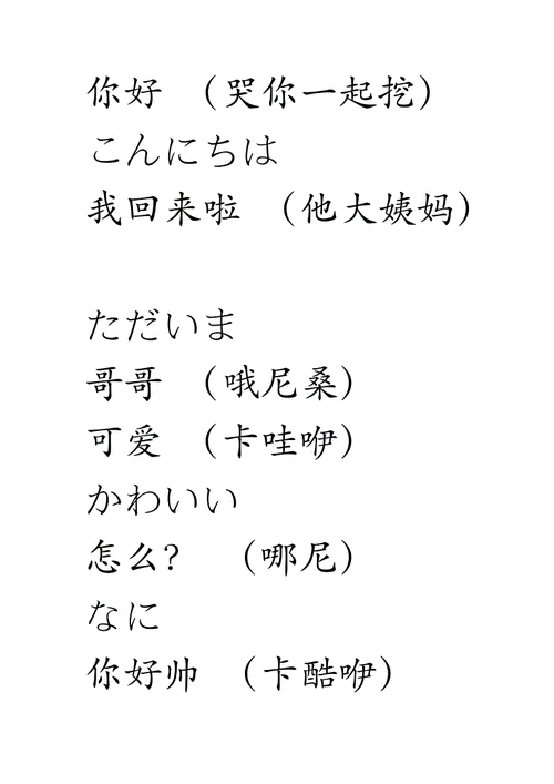 常见日语的日常用语(中日对照 汉语谐音).doc