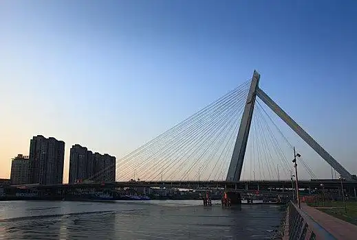 江北,外滩大桥,宁波三江口,三江口,桥梁,交通,甬江,水,建筑,蓝天