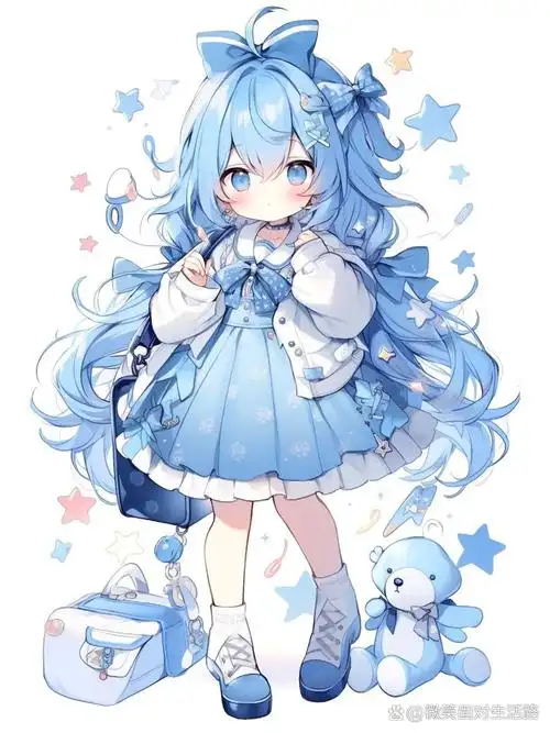 可爱q版蓝色系主题 本图由arti world生成,需要了解的可私聊我  夏日