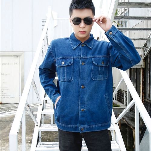 牛仔工作服上衣加厚男电焊防烫工地汽修劳保服耐磨耐脏防火花俄罗斯