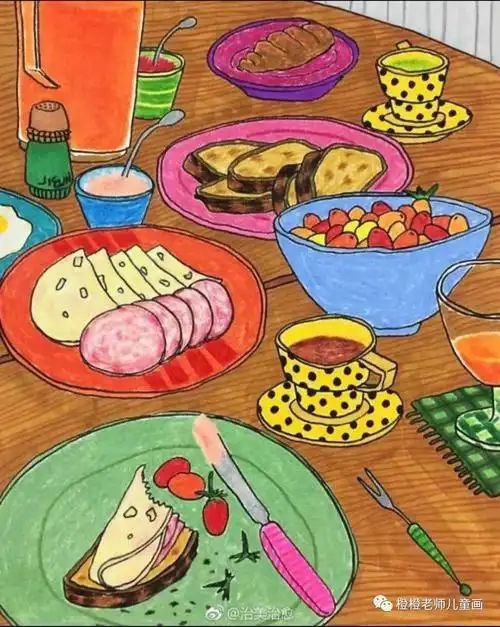 画饭菜简笔画好看餐桌图片黑白受绘餐桌图片[矢量图,ai]餐桌上美食的