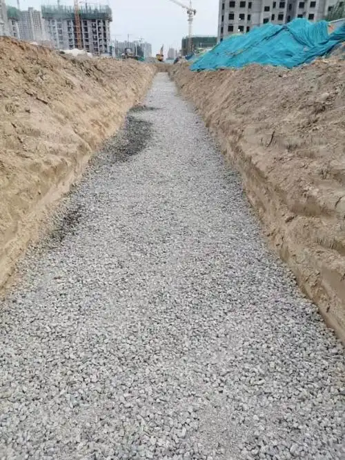 2,累计进度: 道路工程:沟槽开挖622米;管道安装505米,沟槽回填271米