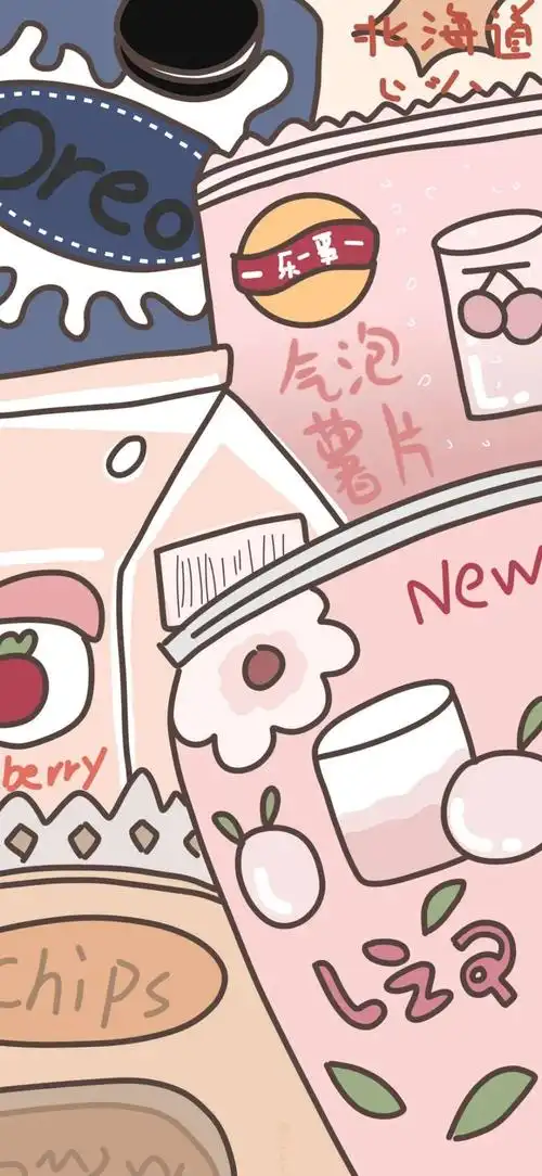 可爱卡通少女心零食壁纸