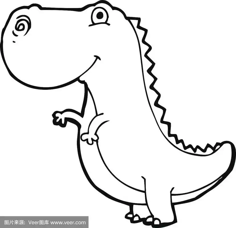 线条画卡通恐龙