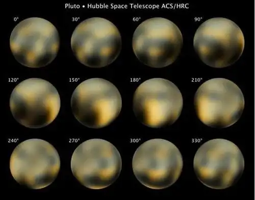 哈勃空间望远镜于2002～2003年间拍摄的质量最好的冥王星真实色彩图像