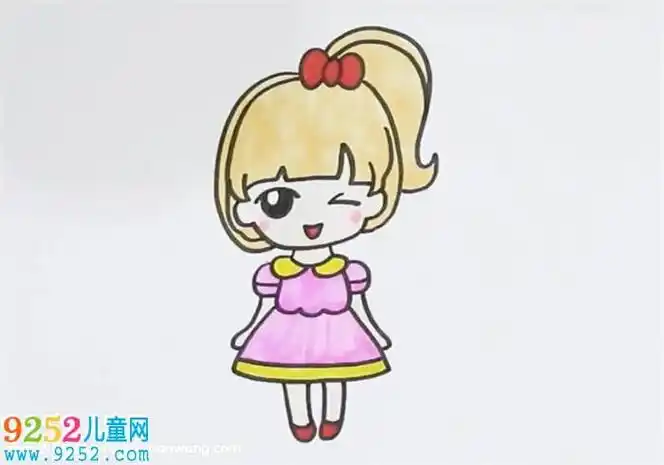 女孩简简笔画|可爱少女绘画小女孩人物头像手绘简笔画绘画可爱简笔画