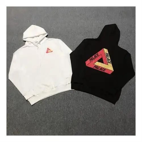 19ss palace life潮牌中国国旗色金色大三角男女宽松连帽卫衣帽衫