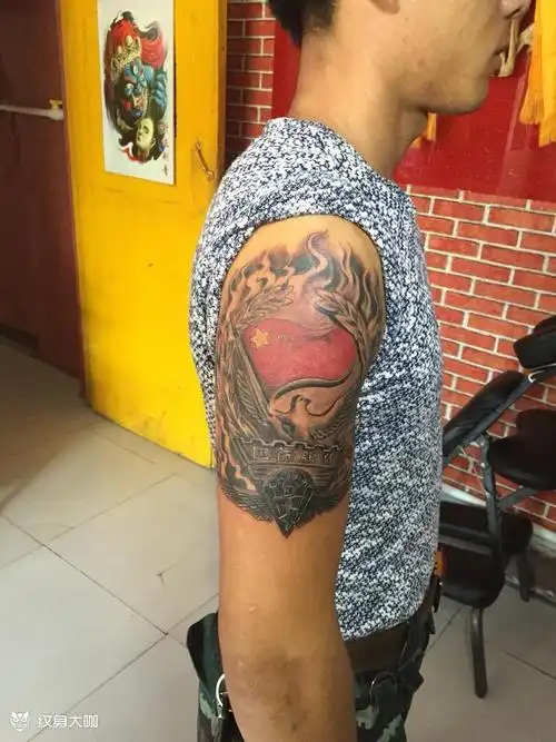 国防服役_纹身图案手稿图片_王艳鹏的纹身作品集