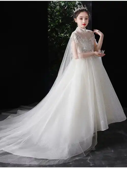 诗迪仕高端儿童晚礼服拖地长裙连衣裙公主裙儿童礼服女童公主裙超仙