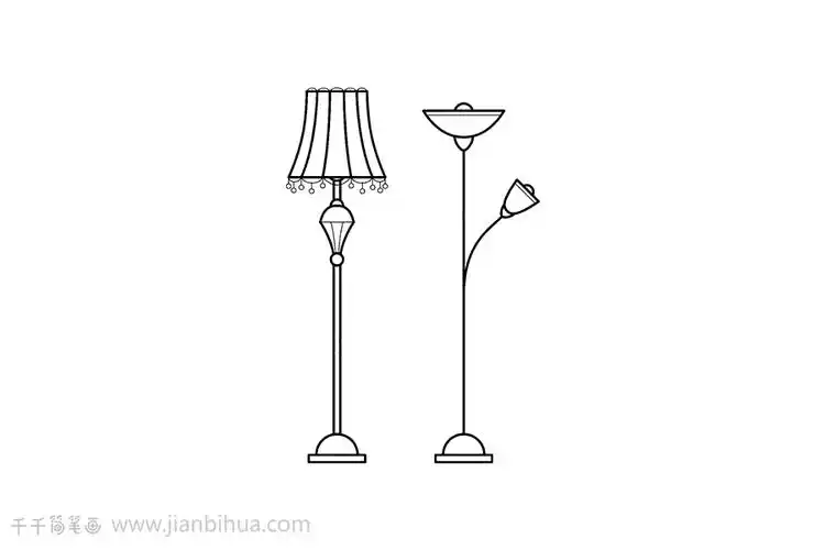 落地灯简笔画如何画