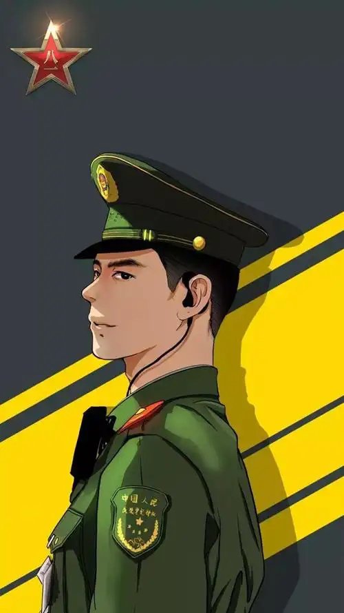 八一建军节手绘军人高清手机壁纸