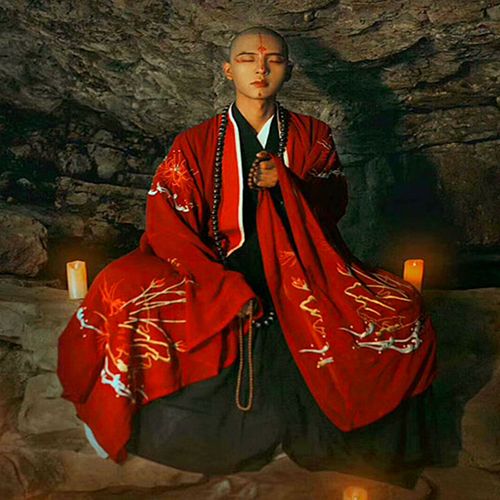 汉服男 改良抖音同款刺绣花和尚少年歌行无心 cos服 飘逸古装学生