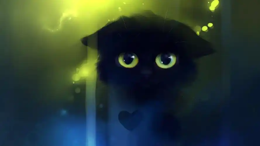 可爱喵星人高清水彩猫咪梦幻桌面壁纸下载高清大图预览1920x1080_动物