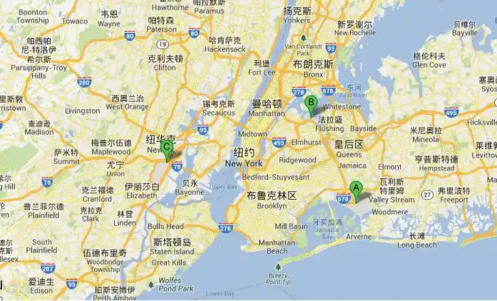 美国纽约机场地图
