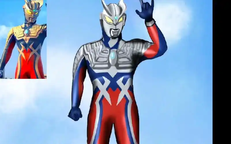 画张赛罗原始形态敬礼动作很帅