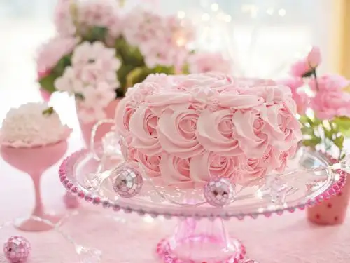 粉红玫瑰,蛋糕,浪漫 5k