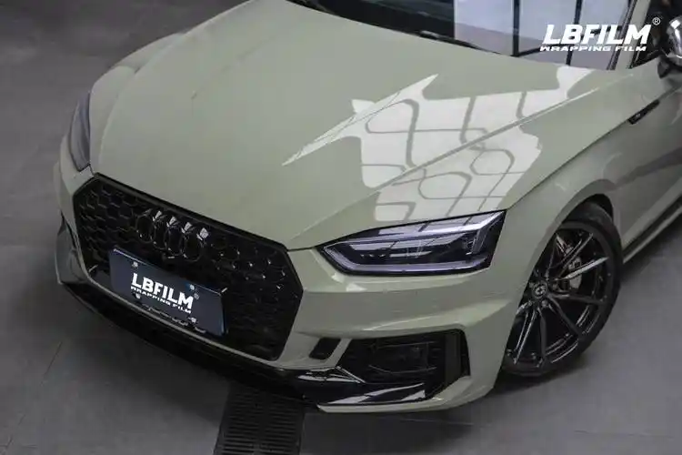 奥迪a5-lb改色膜高亮卡其绿,奶绿色既柔和又复古_颜色_质感_是一种