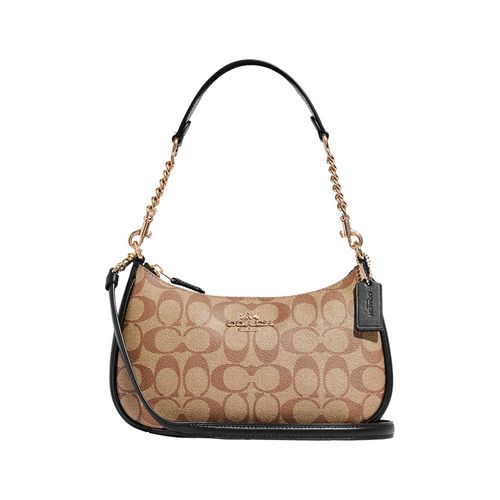 coach蔻驰女士pvc配皮单肩斜挎包腋下手提包月牙通用款女包