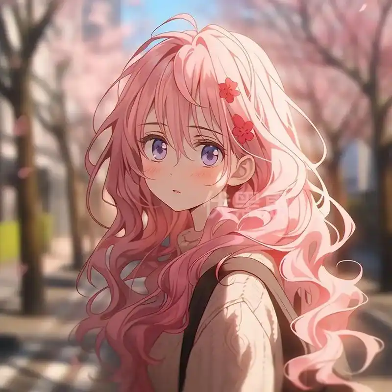 粉毛少女#动漫女头 #二次元 #动漫 #ai绘画 #优质头像 - 抖音