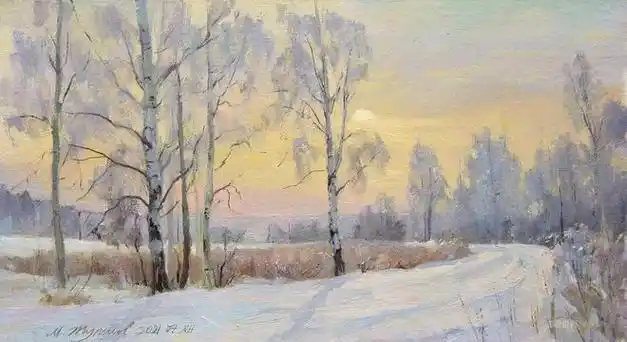 仙气飘飘的俄罗斯雪景油画,太美了!