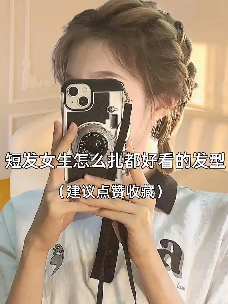 短发女生出去玩这样扎头发好好看!快艾特你的笨蛋闺蜜来学!