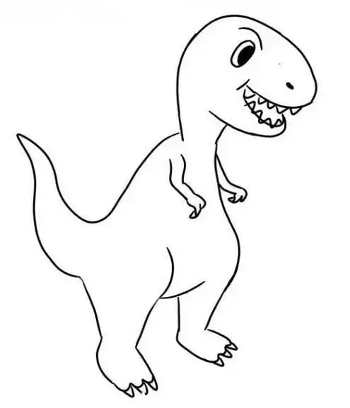 超酷霸王龙简笔画步骤教学 跟着步骤图画出霸气恐龙!