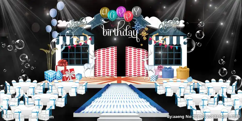 生日派对现场效果图设计图__展板模板_广告设计_设计图库_昵图网nipic