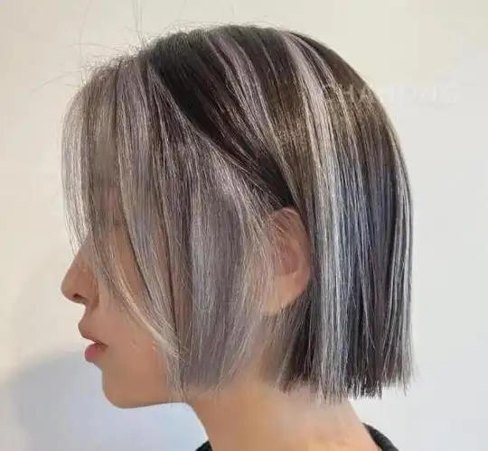 齐脖子短发直发发型,超流行的齐脖子直发发型