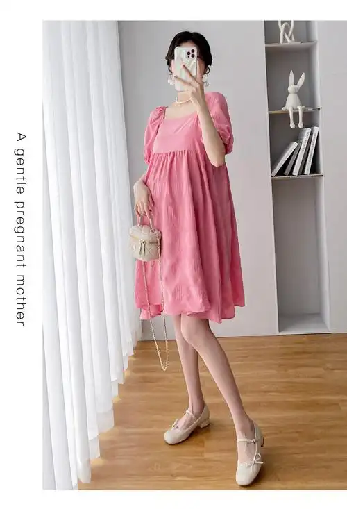 现货实拍大码孕妇装韩版孕妇连衣裙小个子孕妇裙孕妇夏装 - 17网