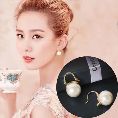 韩国时尚百搭长串珍珠适合圆脸的耳环银显瘦简约网红耳饰耳钉女 kami