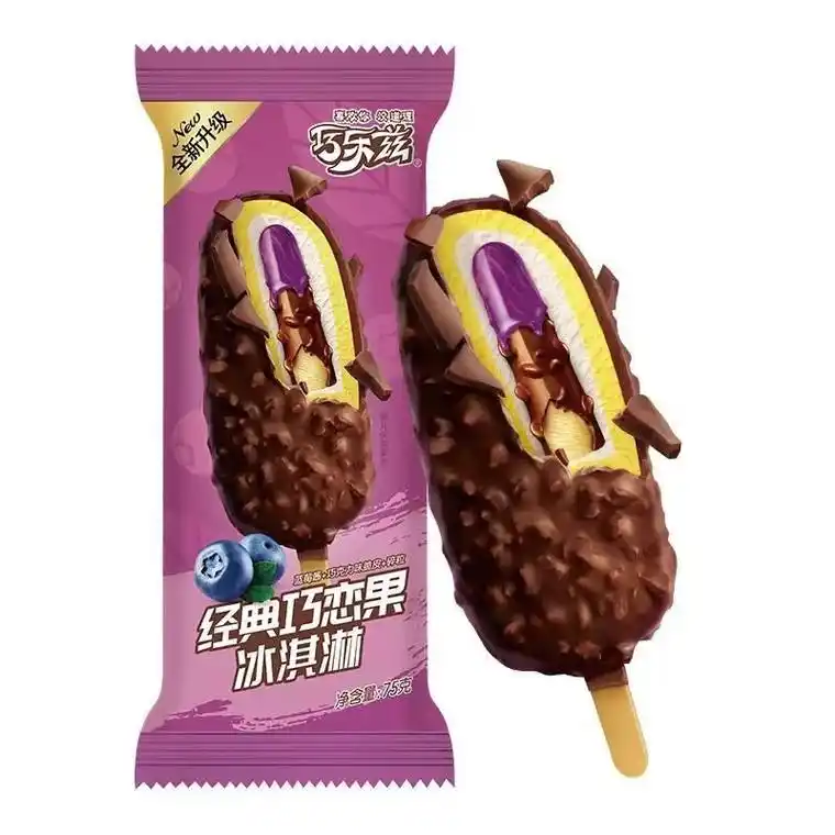 巧乐兹经典巧恋果:酸甜蓝莓果酱,醇美巧克力超市零售价:5元 - 抖音