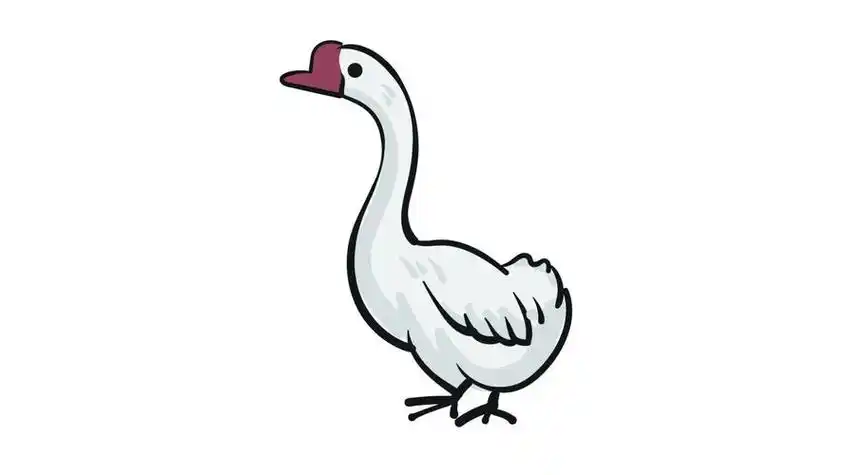 农场卡通鹅简笔画