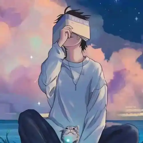 动漫头像蓝白格调冷淡风男女头像